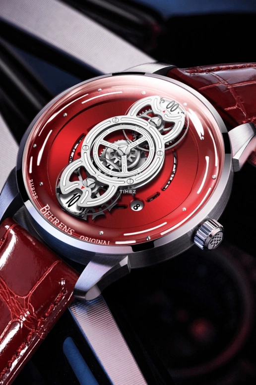 Behrens,Original 42mm,42mm,Stainless Steel,Red,Automatic,Day,42hours,BHR012RED01
