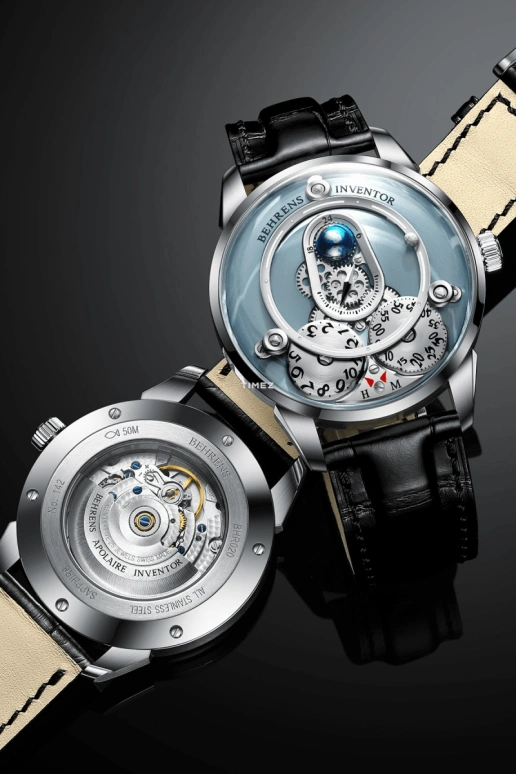 Behrens,Inventor 42mm,42mm,Stainless Steel,Stainless Steel,Blue,Automatic,41hours,Sapphire,BHR020BLUI01