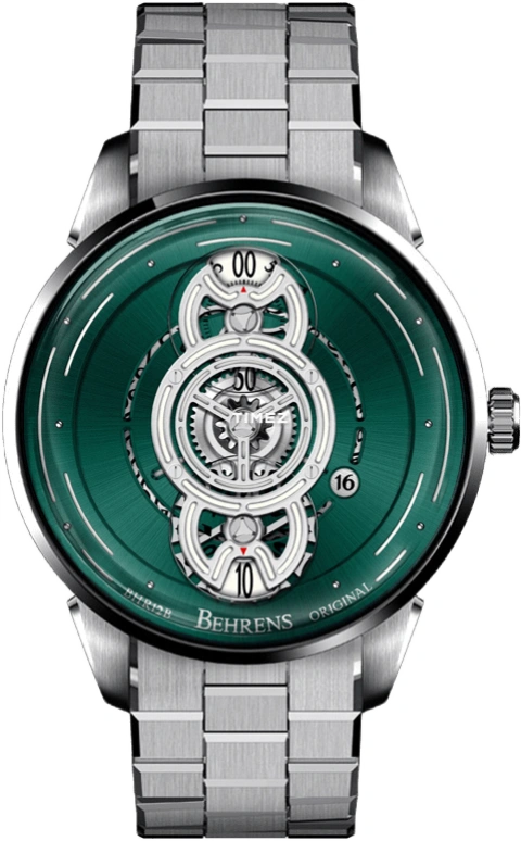 Behrens,Original 42mm,42mm,Stainless Steel,Green,Automatic,Day,In-house Caliber,BHR012,BHR012-WGRNG