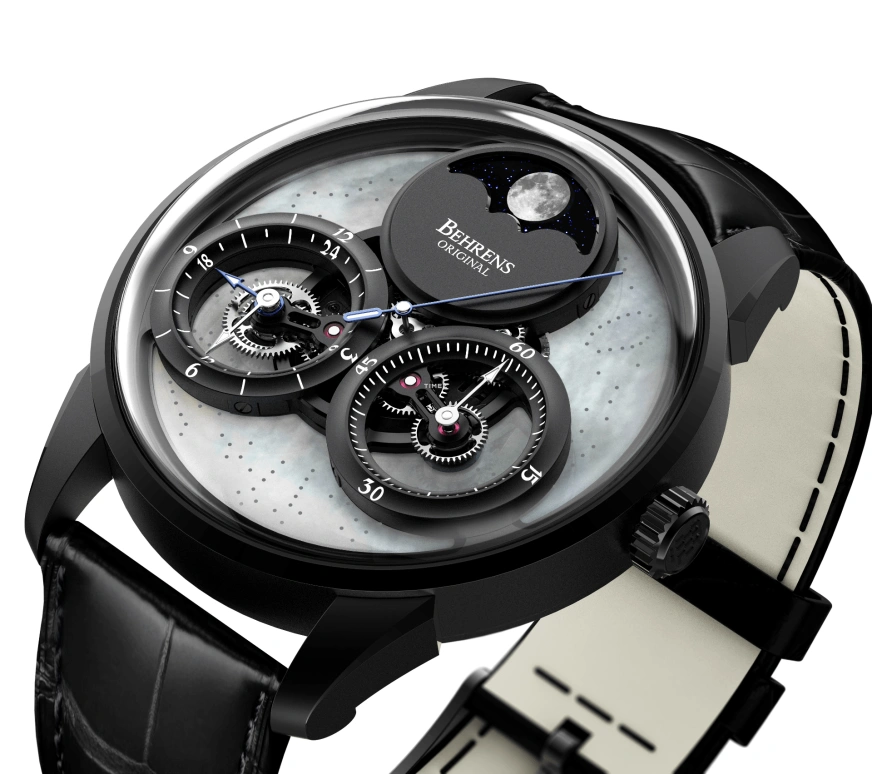 Behrens,Original 42mm,42mm,Stainless Steel,White,Automatic,Moonphase,42hours,BHR017MOP01