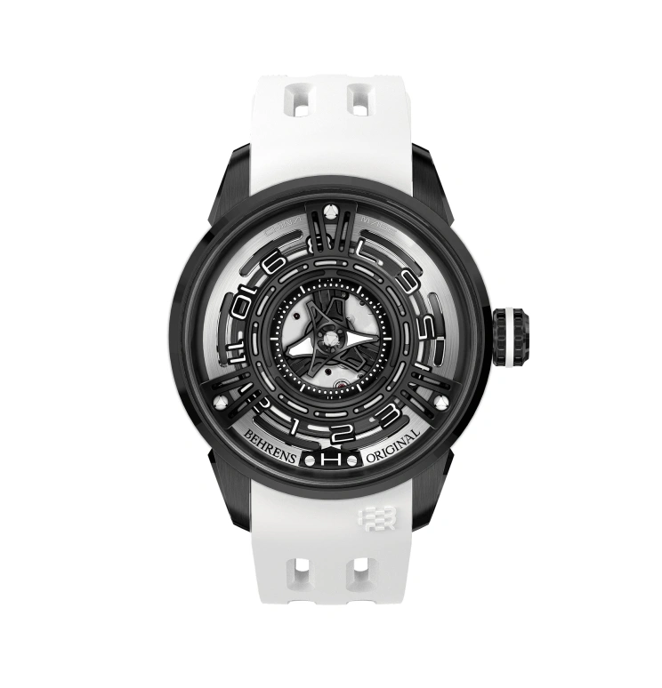Behrens,Original 42mm,42mm,Stainless Steel,Black,Skeleton,Automatic,42hours,Sapphire,BHR011CWHT01