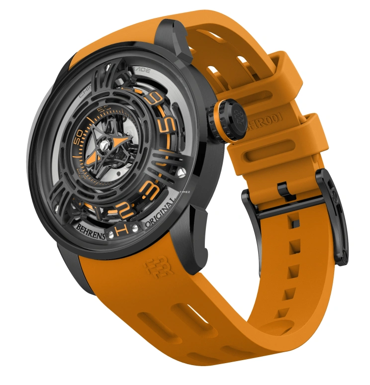 Behrens,Original 42mm,42mm,Stainless Steel,Black,Skeleton,Automatic,42hours,Sapphire,BHR011CYEL01