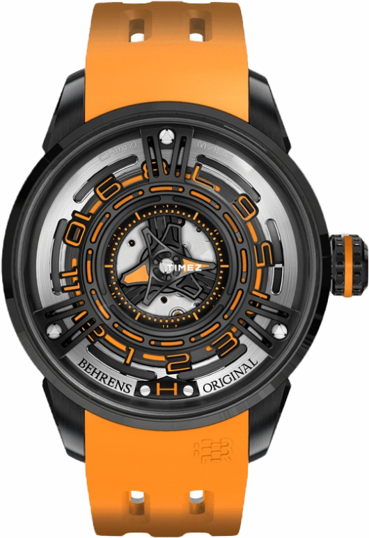 Behrens,Original 42mm,42mm,Stainless Steel,Black,Skeleton,Automatic,42hours,Sapphire,BHR011CYEL01
