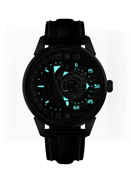 Behrens,Inventor 42mm,42mm,Stainless Steel,Black,Automatic,Day,41hours,BHR022BLK02