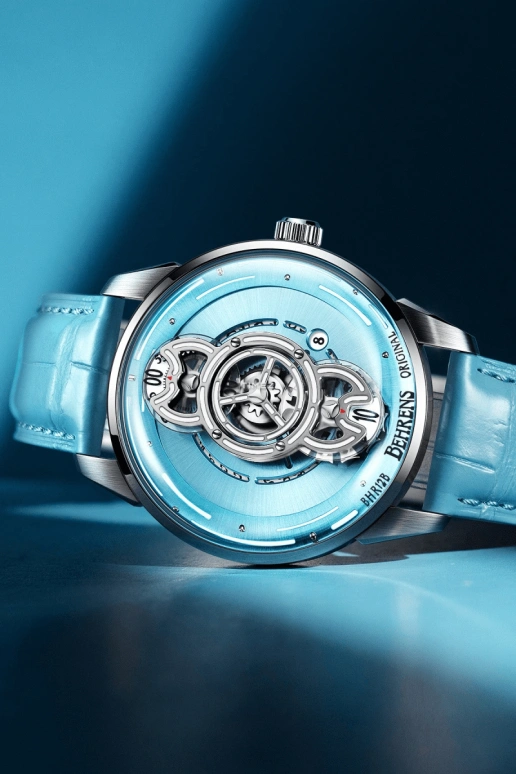 Behrens,Original 42mm,42mm,Stainless Steel,Stainless Steel,Ocean Blue,Automatic,Day,42hours,BHR012BLU02