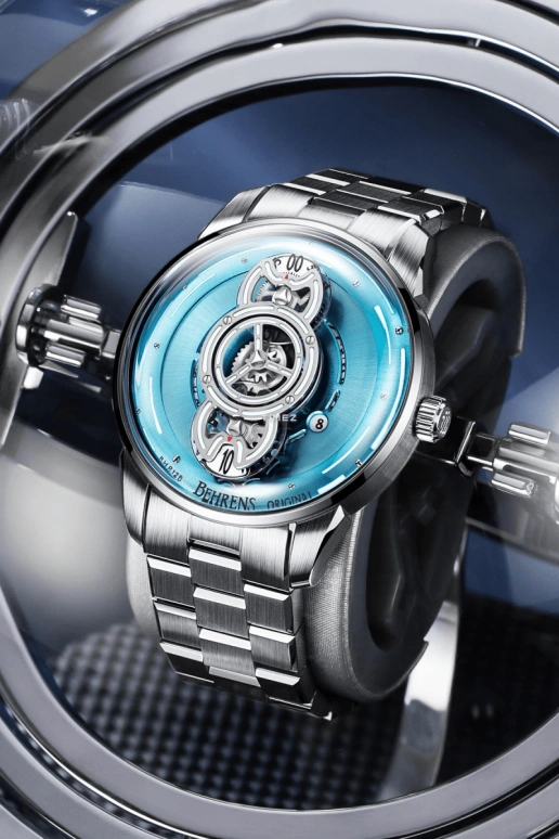 Behrens,Original 42mm,42mm,Stainless Steel,Ocean Blue,Automatic,Day,42hours,BHR012,BHR012-WBLUG02