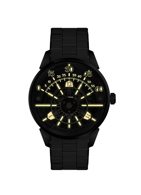 Behrens,Inventor 42mm,42mm,Stainless Steel,Skeleton,Yellow,Automatic,Day,41hours,BHR023GRYF01