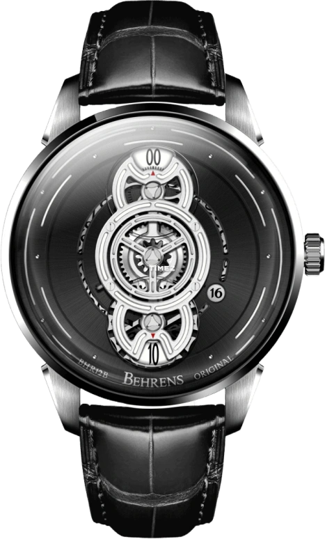 Behrens,Original 42mm,42mm,Stainless Steel,Black,Automatic,Day,42hours,BHR012BLK01