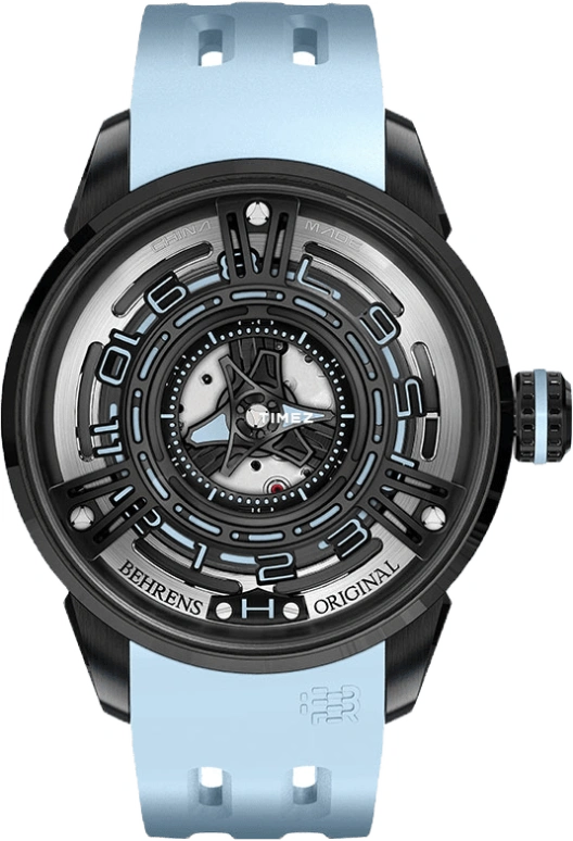 Behrens,Original 42mm,42mm,Stainless Steel,Black,Skeleton,Automatic,42hours,Sapphire,BHR011CBLU01