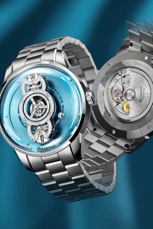 Behrens,Original 42mm,42mm,Stainless Steel,Ocean Blue,Automatic,Day,42hours,BHR012,BHR012-WBLUG02
