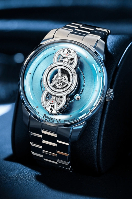 Behrens,Original 42mm,42mm,Stainless Steel,Ocean Blue,Automatic,Day,42hours,BHR012,BHR012-WBLUG02