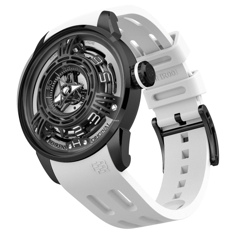 Behrens,Original 42mm,42mm,Stainless Steel,Black,Skeleton,Automatic,42hours,Sapphire,BHR011CWHT01