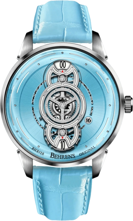 Behrens,Original 42mm,42mm,Stainless Steel,Stainless Steel,Ocean Blue,Automatic,Day,42hours,BHR012BLU02