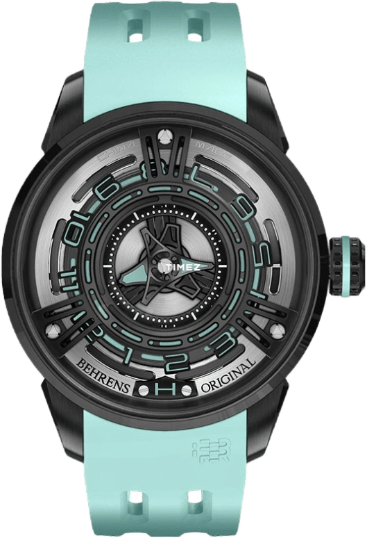 Behrens,Original 42mm,42mm,Stainless Steel,Skeleton,Black,Automatic,42hours,Sapphire,BHR011CGRN01