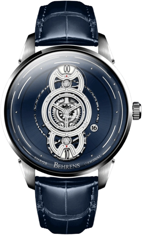 Behrens,Original 42mm,42mm,Stainless Steel,Blue,Automatic,Day,42hours,BHR012BLU01