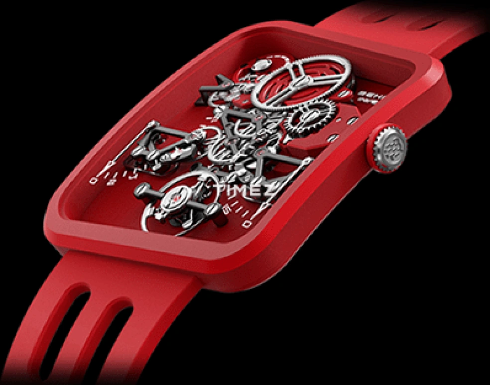 Behrens,Inventor 42.60x38mm,42.60x38mm,Spscf Carbon,Red,Skeleton,Handwound,Power Reserve Indicator,Retrograde,BHR030SPRED01
