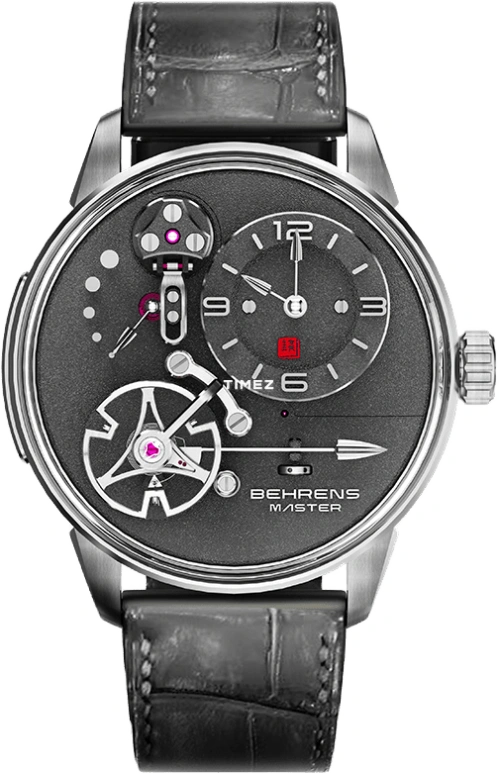 Behrens,Master 39.50mm,39.50mm,Titanium,Grey,Handwound,Power Reserve Indicator,In-house Caliber,BHRM1TI01