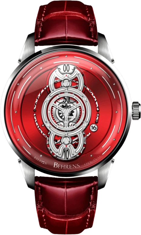 Behrens,Original 42mm,42mm,Stainless Steel,Red,Automatic,Day,42hours,BHR012RED01