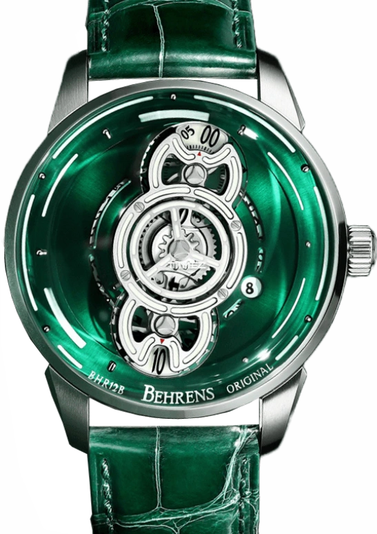 Behrens,Original 42mm,42mm,Stainless Steel,Green,Automatic,Day,Sapphire,Crystal Glass,BHR012B