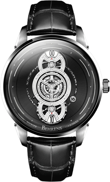 Behrens,Original 42mm,42mm,Stainless Steel,Black,Automatic,Day,42hours,BHR012BLK01