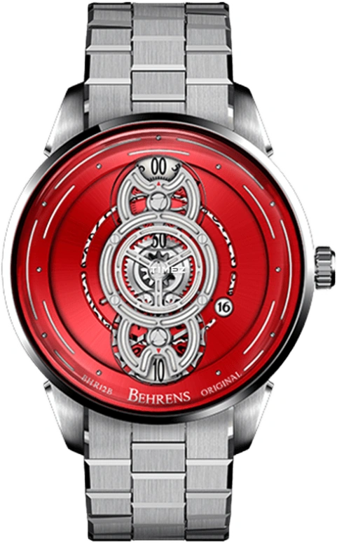 Behrens,Original 42mm,42mm,Stainless Steel,Red,Automatic,Day,In-house Caliber,BHR012,BHR012-WGEDG