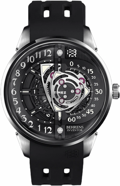 Behrens,Inventor 42mm,42mm,Stainless Steel,Black,Automatic,Day,41hours,BHR022BLK02