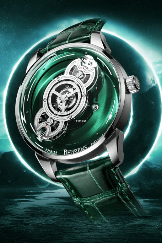 Behrens,Original 42mm,42mm,Stainless Steel,Green,Automatic,Day,Sapphire,Crystal Glass,BHR012B