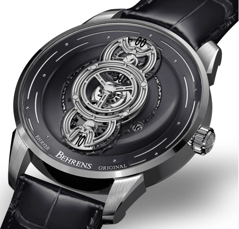 Behrens,Original 42mm,42mm,Stainless Steel,Black,Automatic,Day,42hours,BHR012BLK01