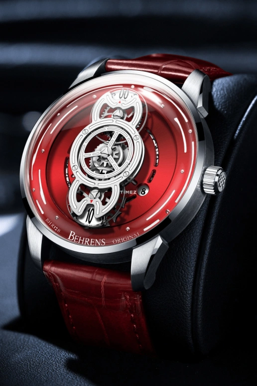 Behrens,Original 42mm,42mm,Stainless Steel,Red,Automatic,Day,42hours,BHR012RED01