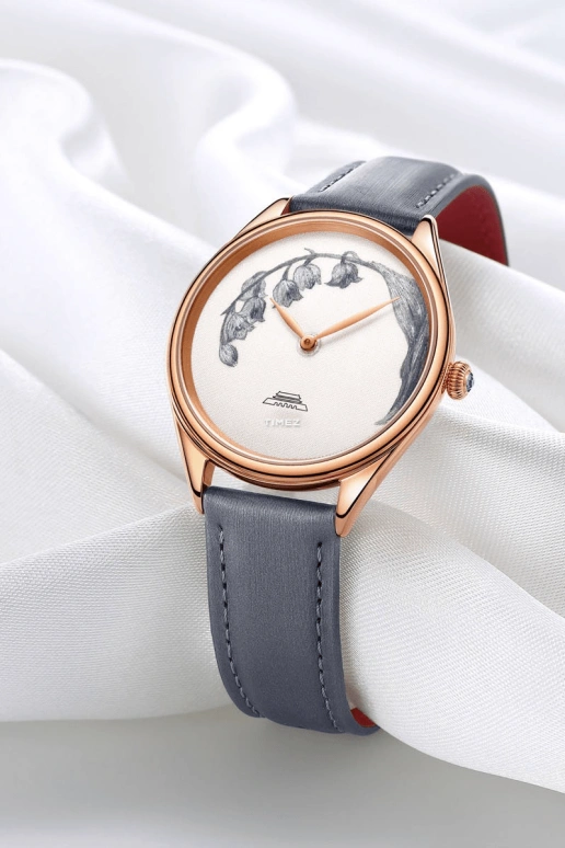 Beijing Watch,Silk Whisper 38mm,38mm,Stainless Steel,Rose Gold,White,Quartz,Sapphire,Round,BL110015