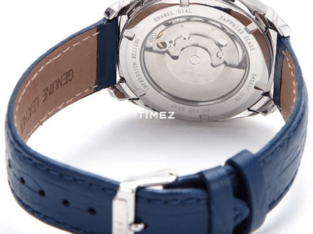 Beijing Watch,Enamel 40mm,40mm,Stainless Steel,White,Blue,Multi-Color,Handwound,Day,Sapphire,Crystal Glass,B078201212S
