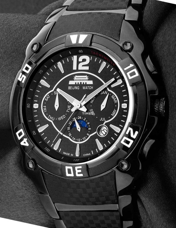 Beijing Watch,Mechanical 47mm,47mm,Stainless Steel,Ceramic,Black,Automatic,Day,Sapphire,Crystal Glass,B055201203S