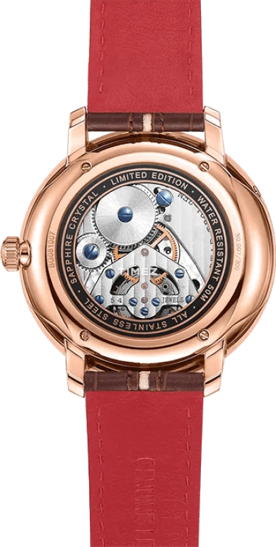 Beijing Watch,Bladelegant 44mm,44mm,Stainless Steel,Rose Gold,White,Handwound,Day,Tourbillon,Flyback,Retrograde,Sapphire,Crystal Glass,Round,BG081007