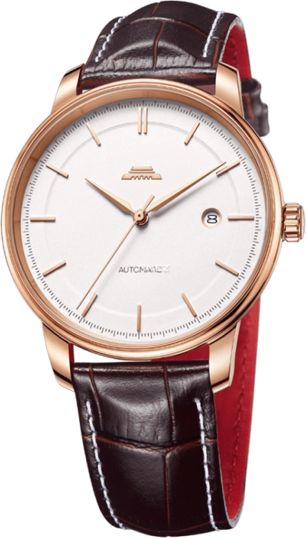 Beijing Watch,Architectural 41mm,41mm,Stainless Steel,Rose Gold,White,Automatic,Day,Sapphire,BG030011