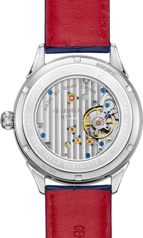 Beijing Watch,Beihai 40mm,40mm,Stainless Steel,Blue,Handwound,Day,Sapphire,BG010011