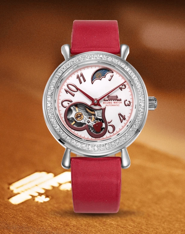 Beijing Watch,Mechanical 33mm,33mm,Stainless Steel,White,Automatic,Moonphase,Sapphire,Crystal Glass,B053200911S