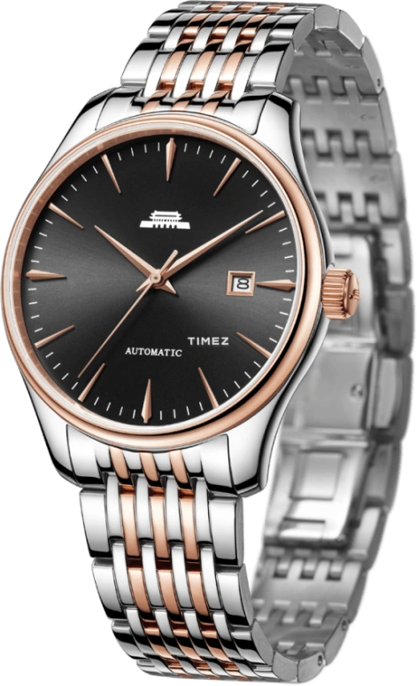 Beijing Watch,Classic 41mm,41mm,Stainless Steel,Rose Gold,Black,Automatic,Day,Sapphire,BG100005