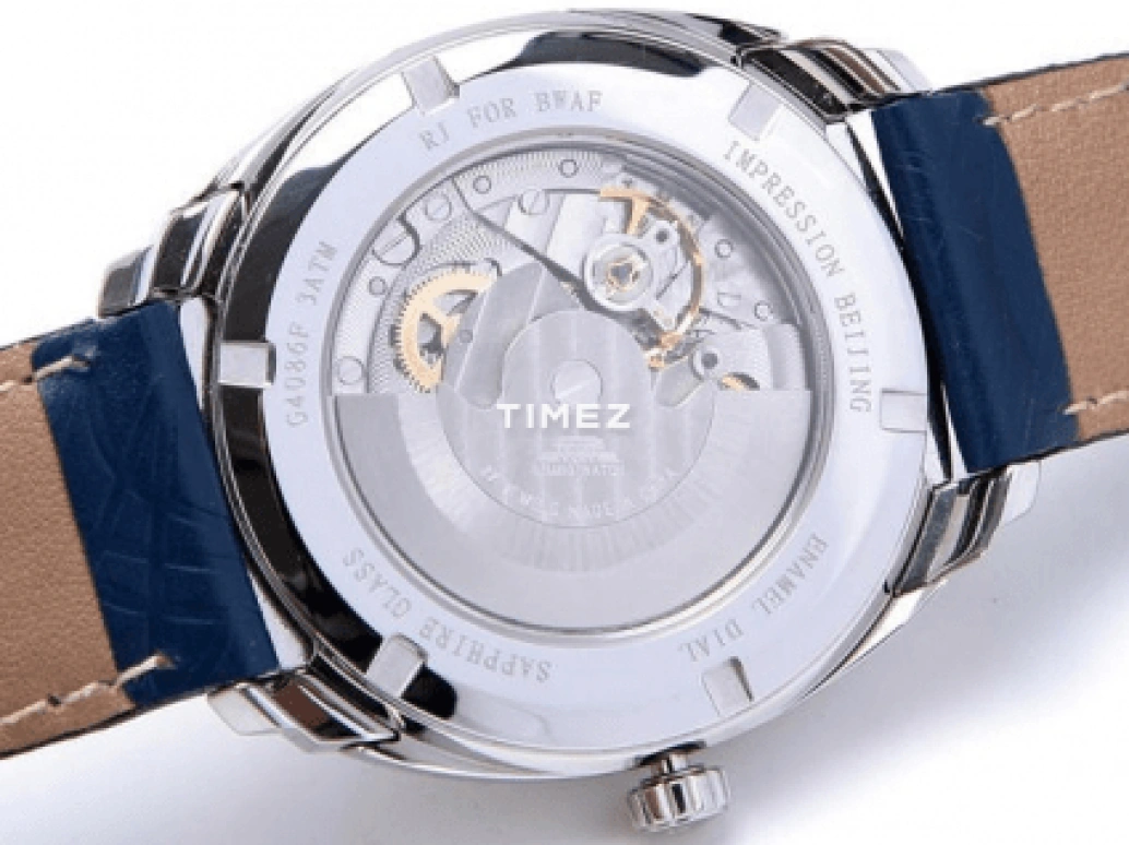 Beijing Watch,Enamel 40mm,40mm,Stainless Steel,White,Blue,Multi-Color,Handwound,Day,Sapphire,Crystal Glass,B078201212S