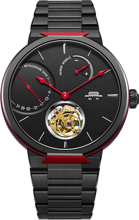 Beijing Watch,Bladelegant 42.50mm,42.50mm,Stainless Steel,Black,Handwound,Day,Power Reserve Indicator,Tourbillon,Retrograde,Sapphire,Round,BG080506