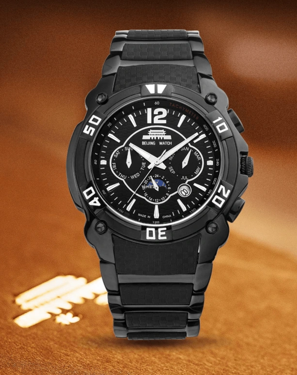 Beijing Watch,Mechanical 47mm,47mm,Stainless Steel,Ceramic,Black,Automatic,Day,Sapphire,Crystal Glass,B055201203S