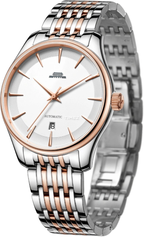 Beijing Watch,Classic 41mm,41mm,Stainless Steel,Rose Gold,White,Automatic,Day,Sapphire,BG100001