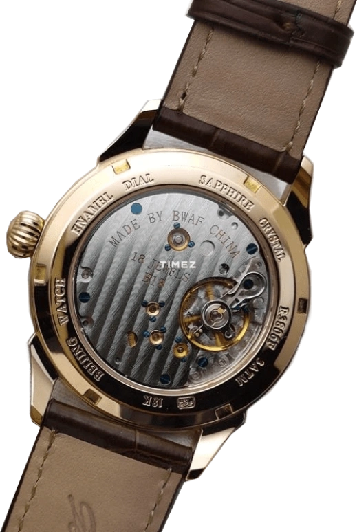 Beijing Watch,Enamel 38mm,38mm,Rose Gold,Green,White,Multi-Color,Handwound,Sapphire,Crystal Glass,Round,BF015200912R