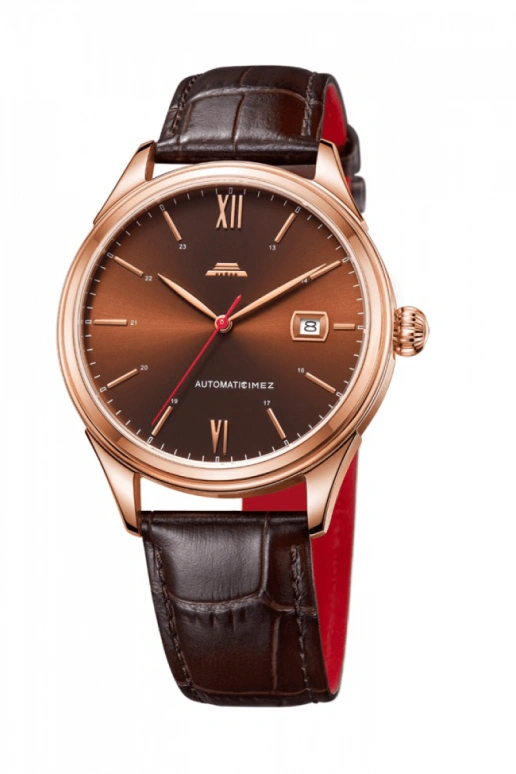 Beijing Watch,Classic 40mm,40mm,Stainless Steel,Rose Gold,Brown,Automatic,Day,Sapphire,BG051505