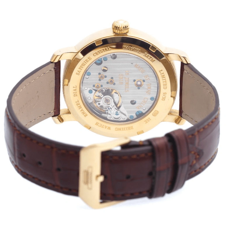Beijing Watch,Enamel 40mm,40mm,Yellow Gold,Red,White,Handwound,Sapphire,Crystal Glass,Round,BF006201022Y