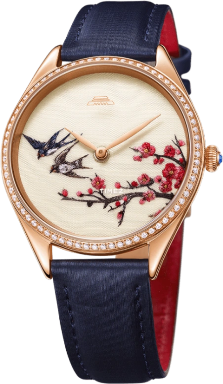 Beijing Watch,Silk Whisper 38mm,38mm,Stainless Steel,Rose Gold,White,Quartz,Sapphire,Crystal Glass,Round,BL110021