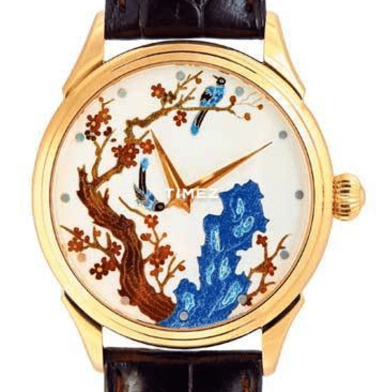 Beijing Watch,Enamel 40mm,40mm,Yellow Gold,Gold,Handwound,Sapphire,Crystal Glass,Round,BF015200823Y