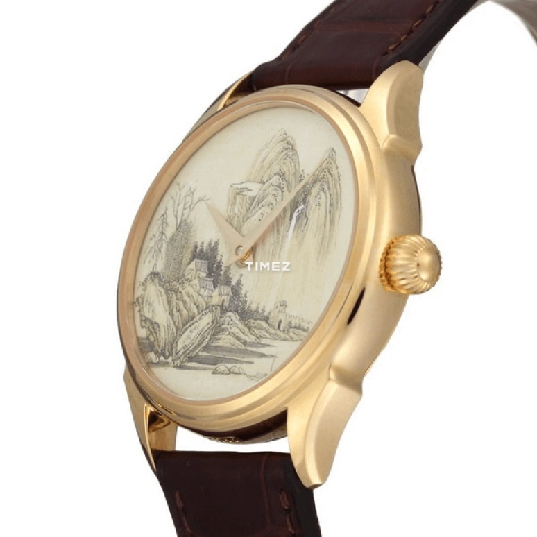 Beijing Watch,Enamel 38mm,38mm,Yellow Gold,Yellow,Brown,Handwound,Sapphire,Crystal Glass,Round,BF015200815Y