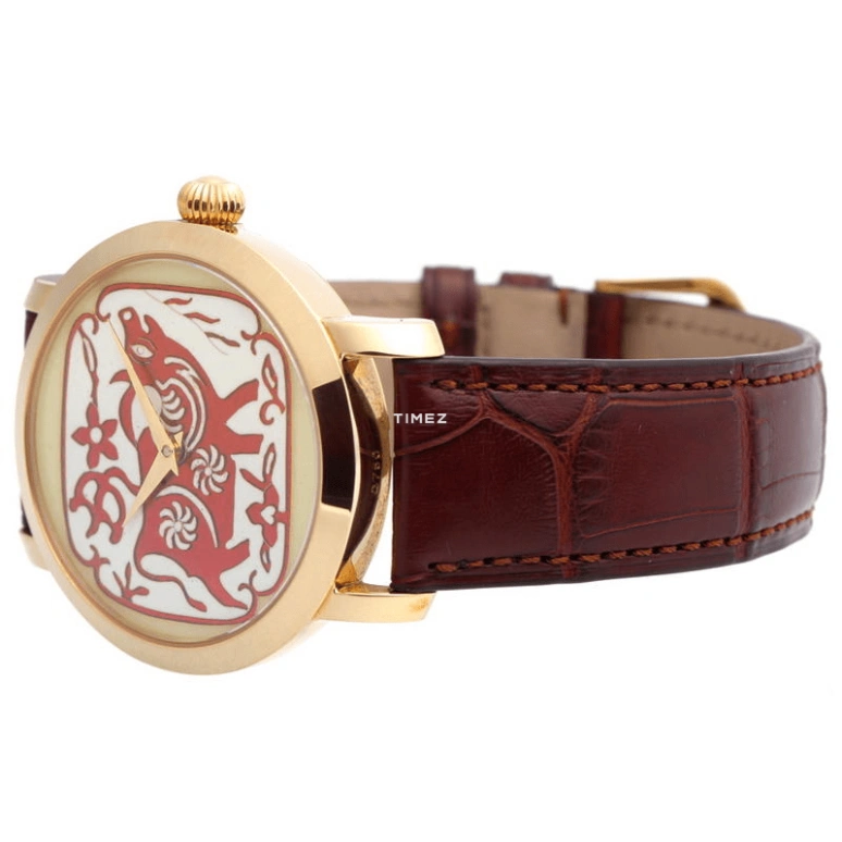 Beijing Watch,Enamel 40mm,40mm,Yellow Gold,Red,White,Handwound,Sapphire,Crystal Glass,Round,BF006201022Y