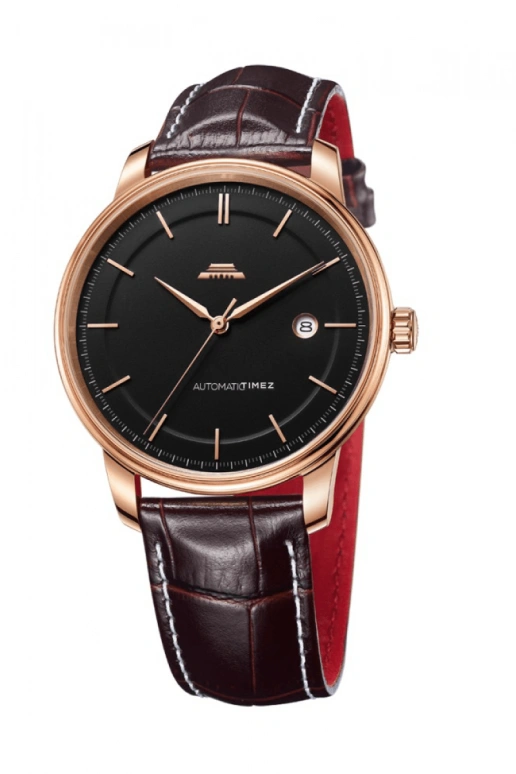 Beijing Watch,Architectural 41mm,41mm,Stainless Steel,Rose Gold,Black,Automatic,Day,Sapphire,BG030012
