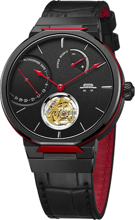 Beijing Watch,Bladelegant 42.50mm,42.50mm,Stainless Steel,Black,Handwound,Day,Power Reserve Indicator,Tourbillon,Retrograde,Sapphire,Round,BG080506
